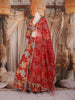 Red Floral Applique Embroidered Tissue Silk Lehenga With Dupatta