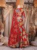 Red Floral Applique Embroidered Tissue Silk Lehenga With Dupatta