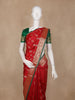 Red Floral Butta Design Semi Tissue Silk Saree