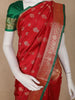 Red Floral Butta Design Semi Tissue Silk Saree