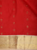 Red Floral Butta Woven Kanchipuram Silk Saree with Gold Zari Border