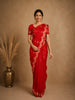 Red Floral Butta  Woven Katan Banarasi Saree
