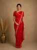 Red Floral Butta  Woven Katan Banarasi Saree