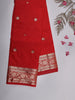 Red Floral Butta Woven Soft Silk Saree with Zari Border