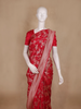 Red Floral Design Banarasi Saree