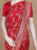Red Floral Design Banarasi Saree