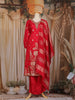 Red Floral Design Banarasi silk Salwar Suit