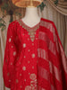 Red Floral Design Banarasi silk Salwar Suit