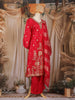 Red Floral Design Banarasi silk Salwar Suit