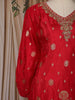 Red Floral Design Banarasi silk Salwar Suit