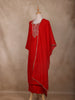 Red Floral Design Georgette Straight Cut Salwar Suit