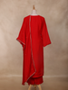 Red Floral Design Georgette Straight Cut Salwar Suit