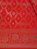 Red Floral Design Semi Banarasi Saree