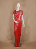 Red Floral Design Semi Banarasi Saree
