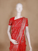 Red Floral Design Semi Banarasi Saree