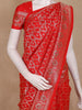Red Floral Design Semi Banarasi Saree
