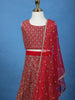 Red Floral Design Sequins Georgette Kids Lehenga