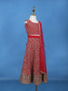 Red Floral Design Sequins Georgette Kids Lehenga