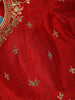 Red Floral Design Silk Readymade Blouse