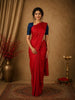 Red Floral Design Soft Silk Saree