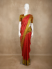 Red Floral Design Soft Silk Saree with Contrast Border