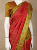 Red Floral Design Soft Silk Saree with Contrast Border