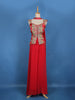 Red Floral Designed Georgette Salwar Palazzo Suit