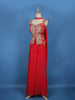 Red Floral Designed Georgette Salwar Palazzo Suit