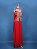 Red Floral Designed Georgette Salwar Palazzo Suit