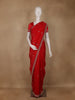 Red Floral Designed Georgette Saree With Embroidered Border