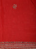 Red Floral Designed Georgette Saree With Embroidered Border