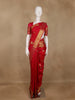 Red Floral Designed Silk Saree - Diadem