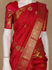 Red Floral Designed Silk Saree - Diadem