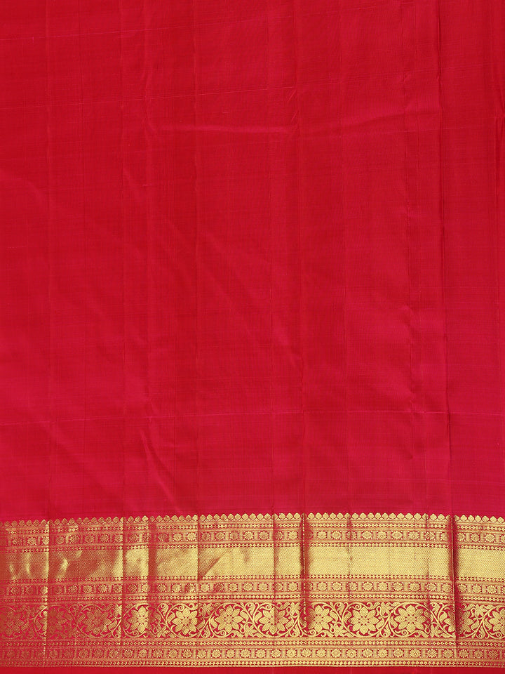 Red Floral Designed Silk Saree - Diadem