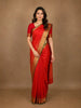 Red Floral Designed Soft Silk Saree