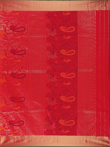 Red Floral Designed Soft Silk Saree - Diadem