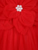 Red Floral Embellishment Design Net Frock