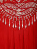 Red Floral Embroidered Chiffon Gown