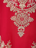 Red Floral Design Chiffon Straight Cut Salwar Suit