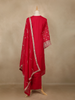 Red Floral Design Chiffon Straight Cut Salwar Suit