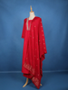 Red Floral Embroidered Cotton Salwar Suit With Dupatta