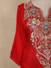 Red Floral Embroidered Cotton Salwar Suit with Dupatta