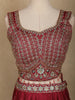 Red Floral Embroidered Design Chiffon Lehenga