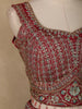 Red Floral Embroidered Design Chiffon Lehenga