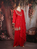 Red Floral Embroidered Design Georgette Lehenga with Dupatta