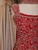 Red Floral Embroidered Design Organza Palazzo Suit