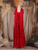 Red Floral Embroidered Design Organza Palazzo Suit