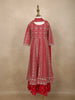 Red Floral Embroidered Georgette Kids Palazzo Suit