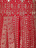 Red Floral Embroidered Georgette Kids Palazzo Suit