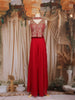 Red Floral Embroidered Georgette Palazzo Suit